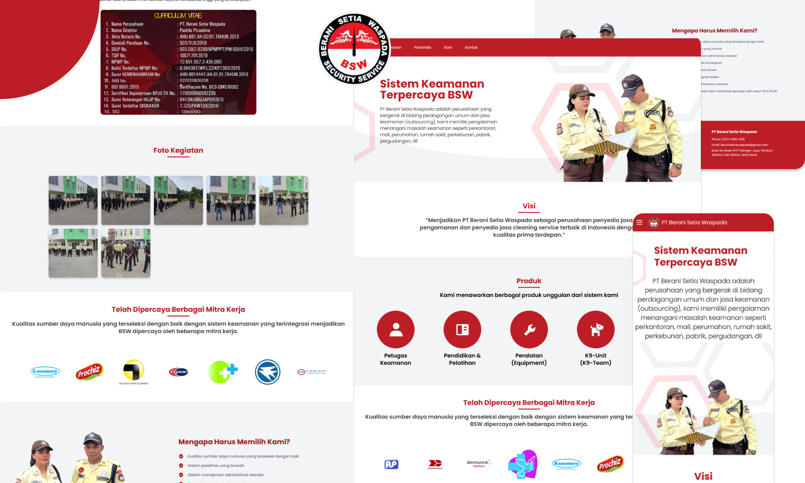 PT Berani Setia Waspada (BSW) — Security & General Trading Company Profile Website